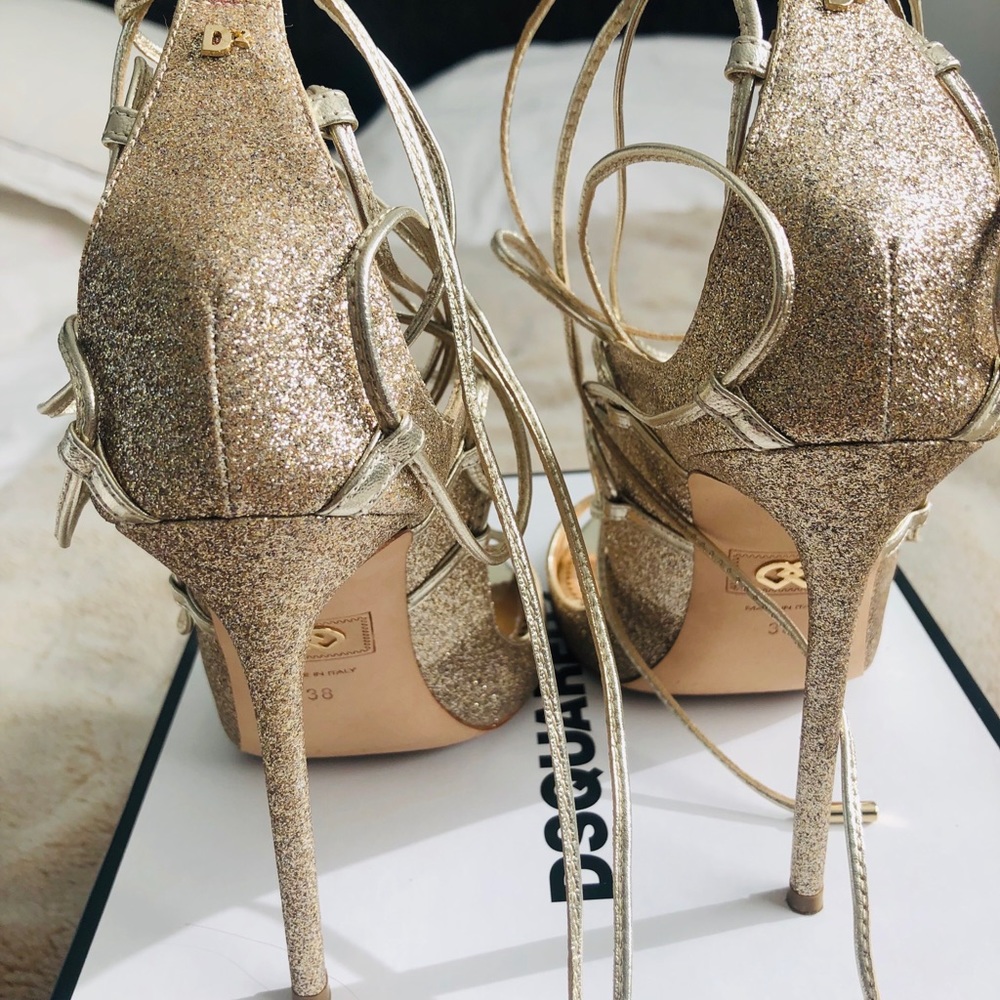 DSQUARED2 RIRI Sandal Gold BOX AND DUST BAG 38 - Picture 6 of 8
